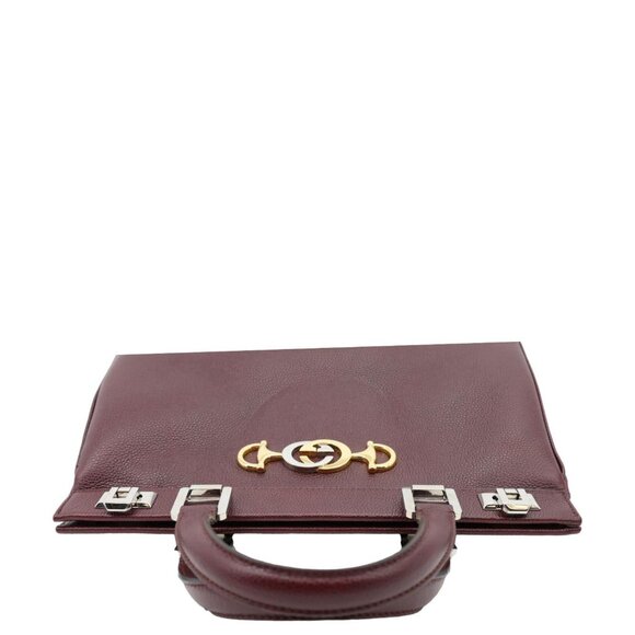Gucci Zumi Medium Leather Top Handle Shoulder Bag Burgundy 564714 - Picture 4 of 12